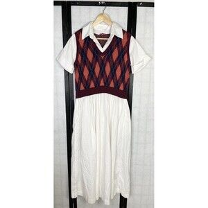 STAUD Jack Layered Poplin Midi Dress. Size: S